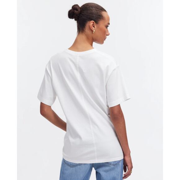 Madewell Cotton Relaxed Oversize Tee WMNS XS White Short Sleeve Crewneck Slouchy - Picture 2 of 8